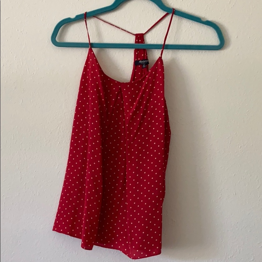 Silk Red Polka Dot Madewell Tank